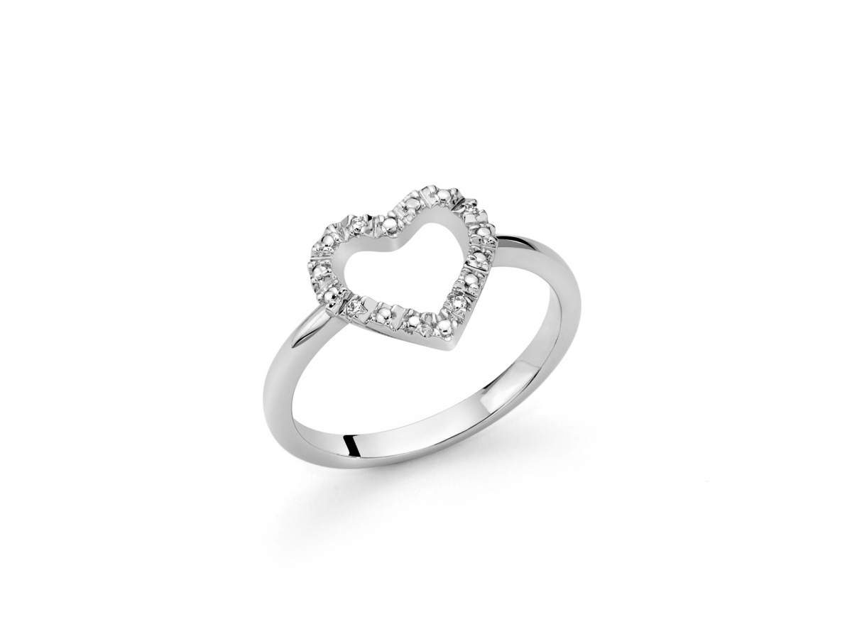 Miluna - 925k White Silver Ring with Diamonds