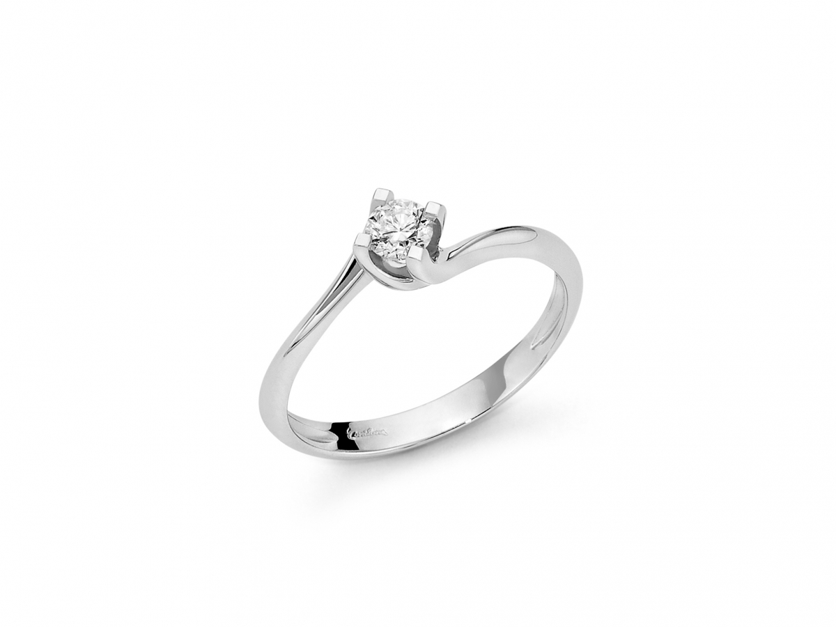 18K White Gold 0.25ct Natural Diamond Ring MILUNA