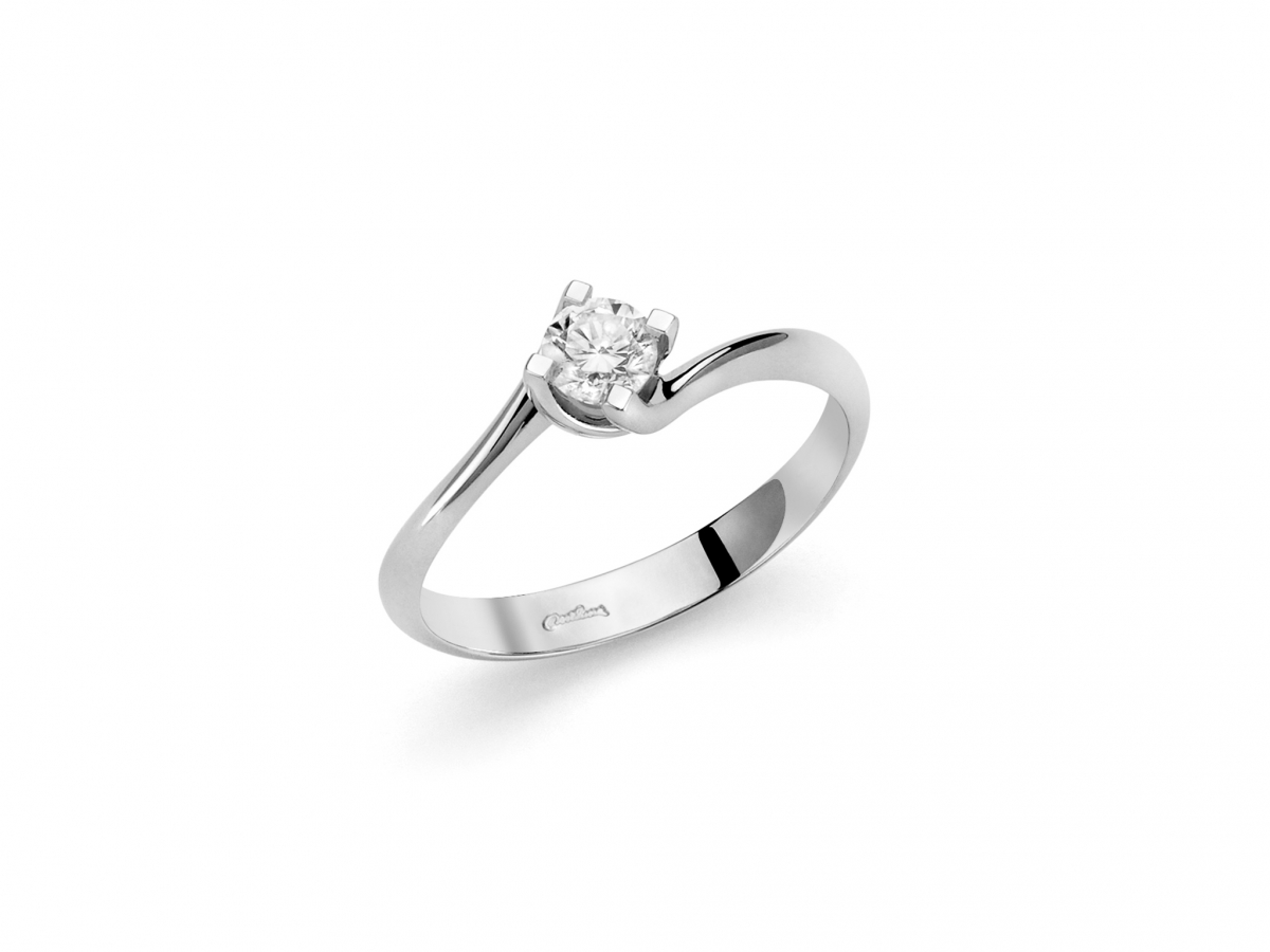 18K White Gold 0.30ct Natural Diamond Ring MILUNA