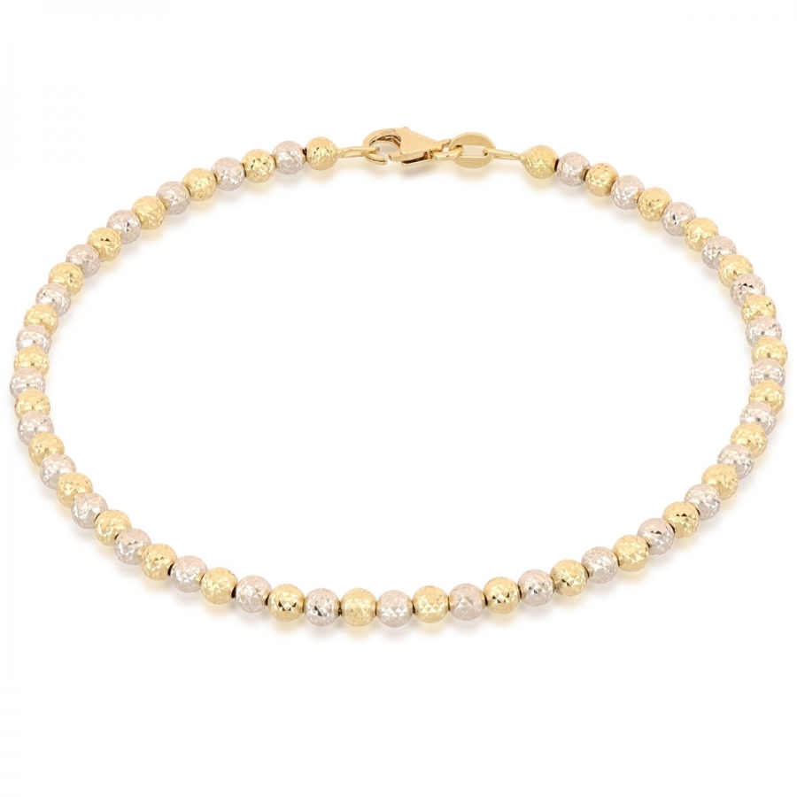 Bracciale Donna in oro giallo o bianco o bicolore 18kt con sfere diamantate