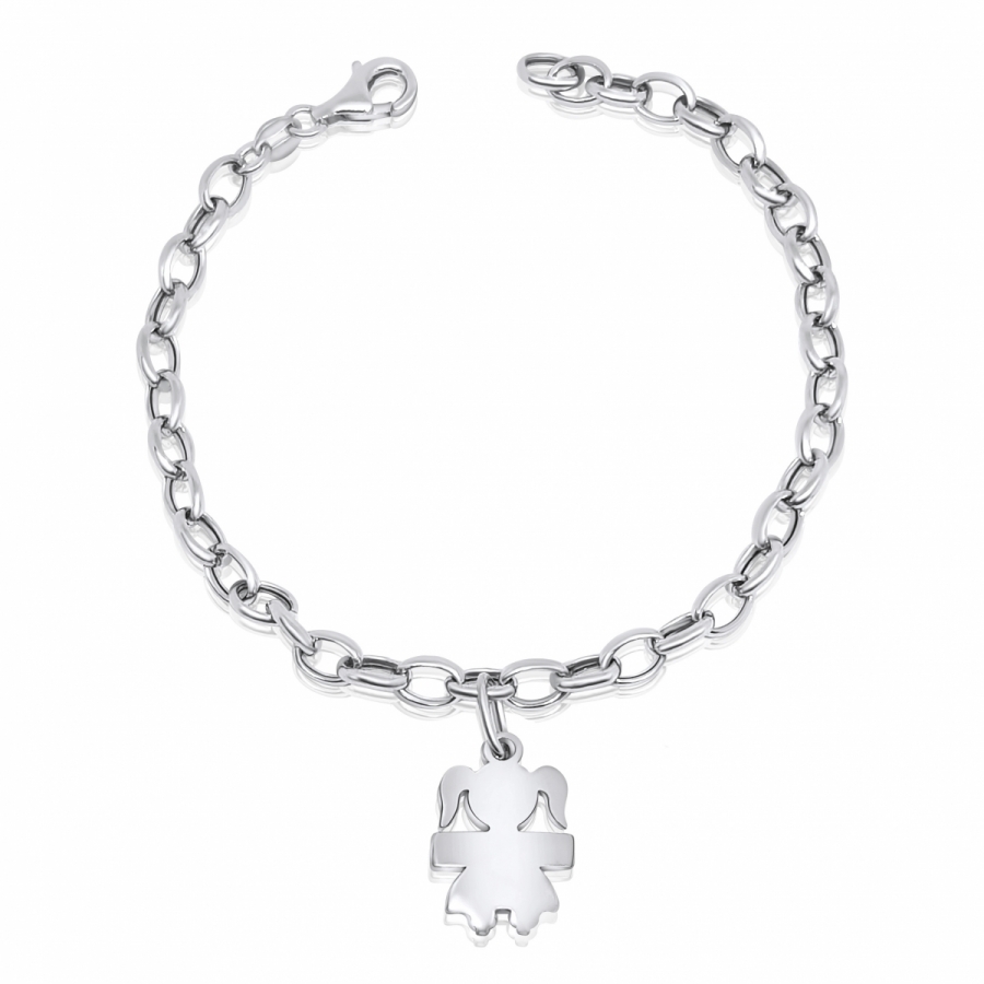 Bracciale e ciondolo My Bebè femminuccia in argento 925 personalizzabili con nome