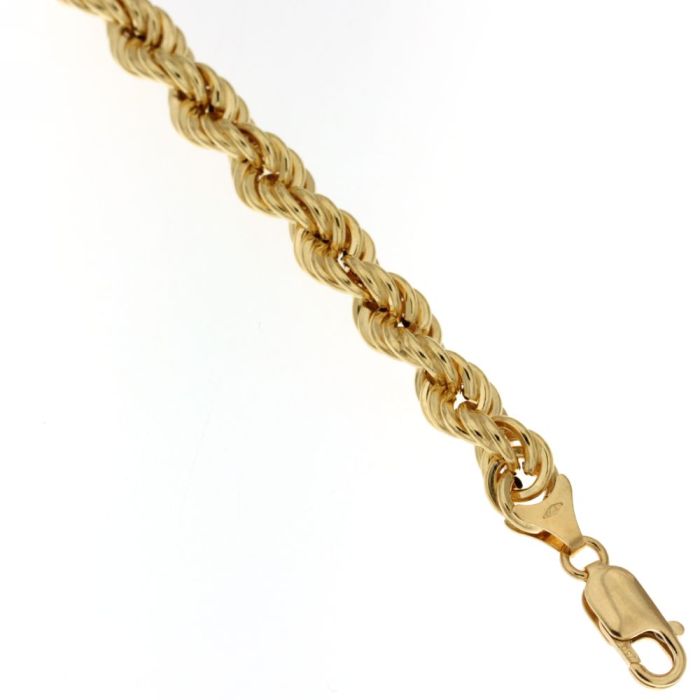 Bracciale maglia fune - corda 7 mm in oro giallo 18kt 