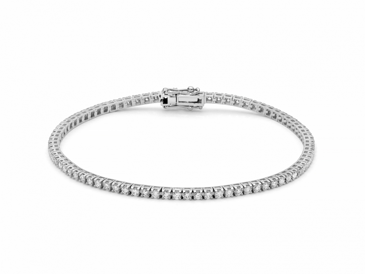 Bracciale Tennis Miluna con 80 Diamanti Naturali da 2.20ct in oro bianco 18kt BRD959