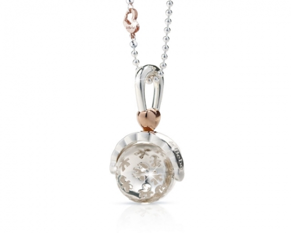 Collana Le Bebè - Suonamore - Sonaglino con sagome traforate in argento e diamantino