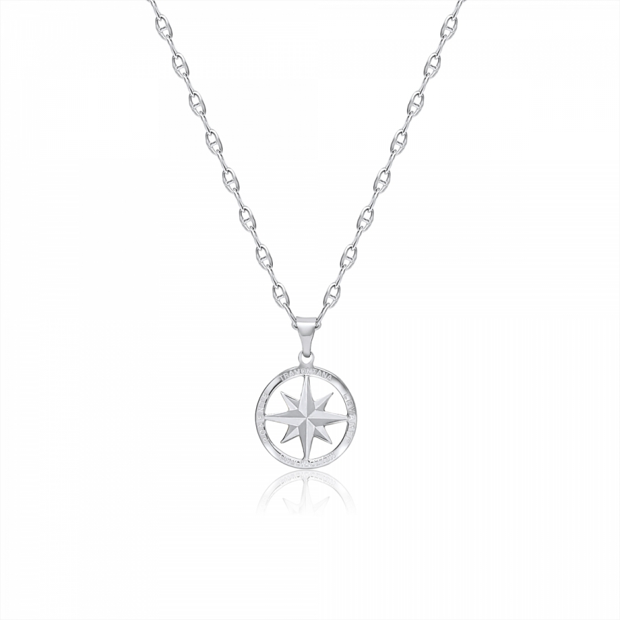 18k White Gold Wind Rose Necklace