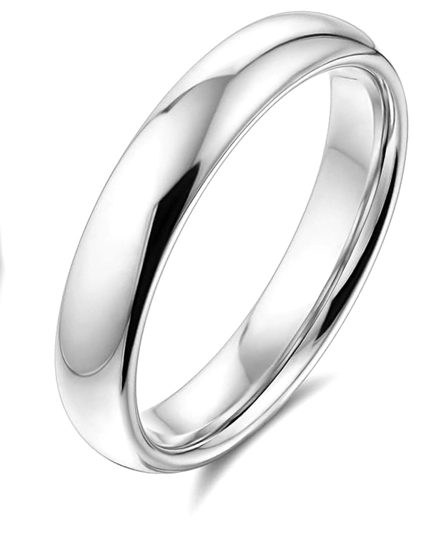 18k White Gold Plated Stainless Steel Wedding Ring