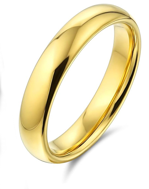 18k Yellow Gold Plated Stainless Steel Wedding Ring