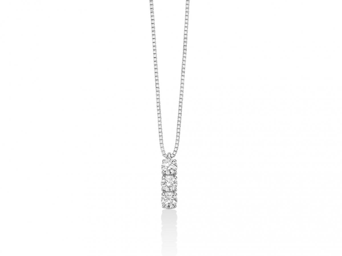 MILUNA - 18K White Gold Necklace with 0.33ct Natural Diamond