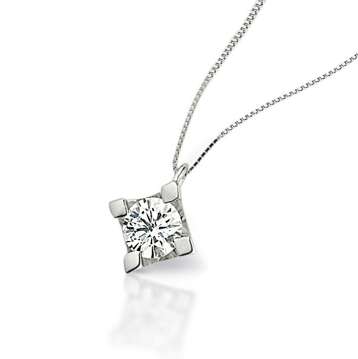 Sidera - Necklace with 0.30ct Certified Natural Diamond in 18kt White Gold