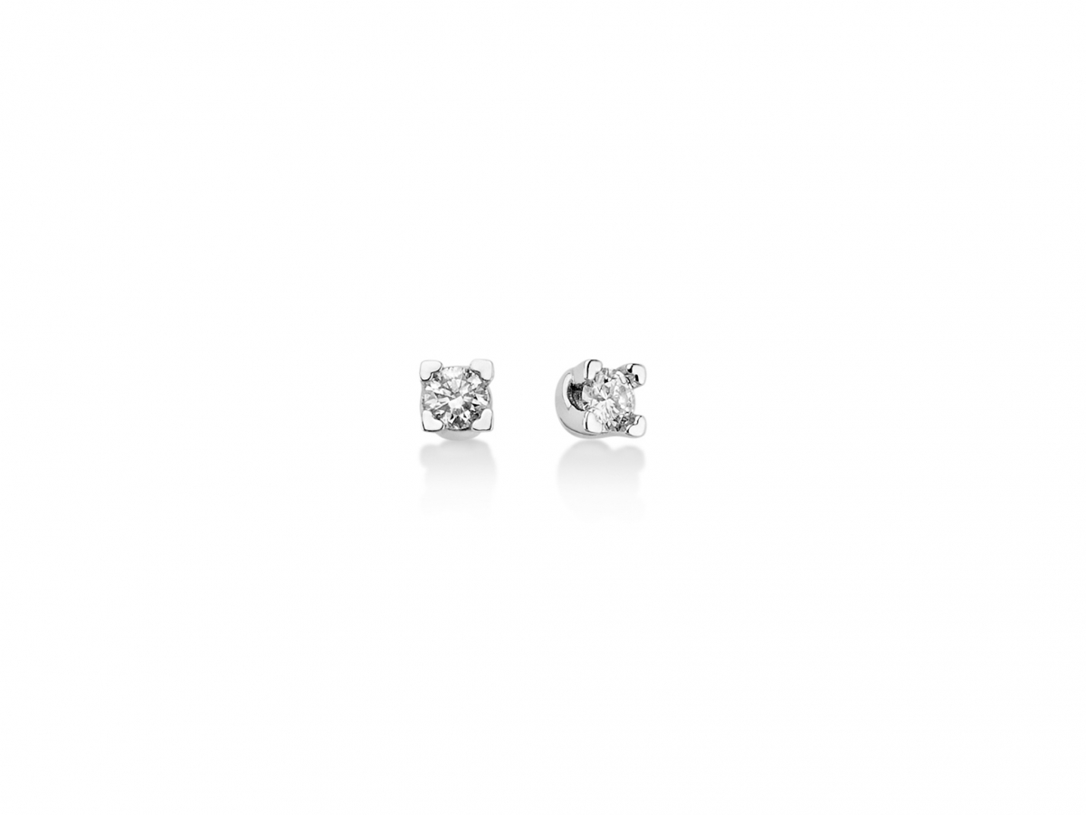 18K White Gold 0.18ct Natural Diamonds Earrings MILUNA